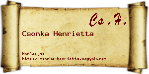 Csonka Henrietta névjegykártya