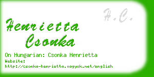 henrietta csonka business card